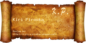 Kiri Piroska névjegykártya