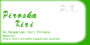 piroska kiri business card